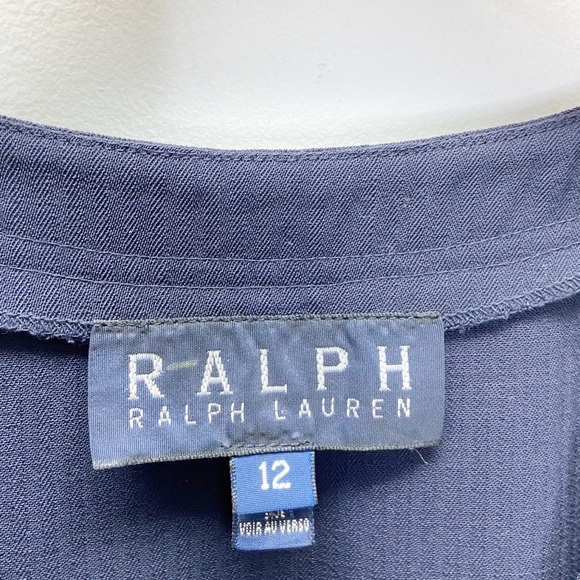 Ralph Lauren VTG Navy Lace Up Wool Dress - Picture 7 of 8